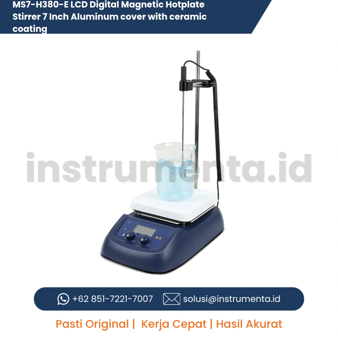 Alat Ukur Original MS7-H380-E LCD Digital Magnetic Hotplate Stirrer 7 Inch Aluminum cover with ceramic coating Pengaduk Pemanas Magnetik Laboratorium